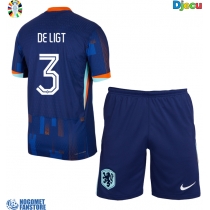 Nizozemska Matthijs de Ligt #3 Gostujuci Dres za djecu EP 2024 Kratak Rukav (+ Kratke hlače)